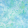 Java Batiks - Aegean Flowers Turquoise 2 Yard Cut