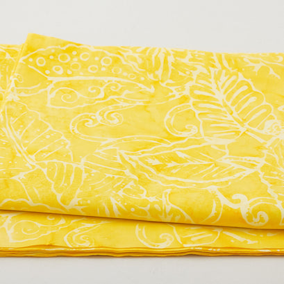 Java Batiks - Sunny Tendrils Yellow 2 Yard Cut