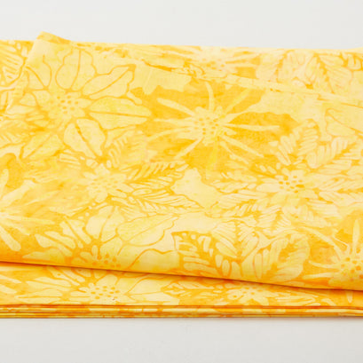 Java Batiks - Canary Bloom Yellow 2 Yard Cut