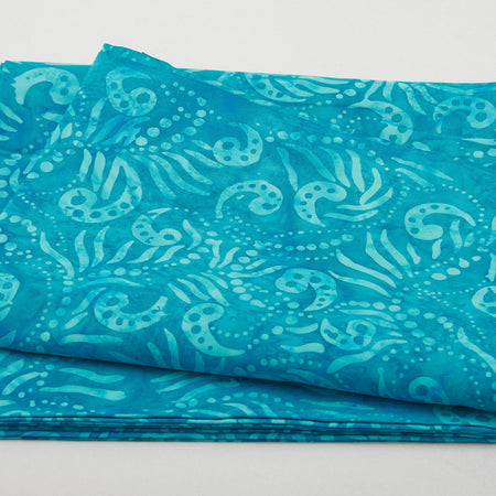 Java Batiks - Caribbean Swirl Turquoise 2 Yard Cut