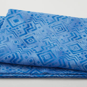 Java Batiks - Cobalt Geometric Blue 3 Yard Cut
