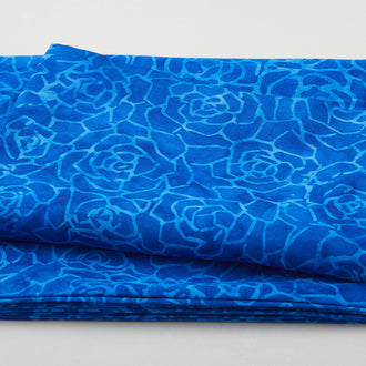Java Batiks - Sapphire Roses Blue 3 Yard Cut