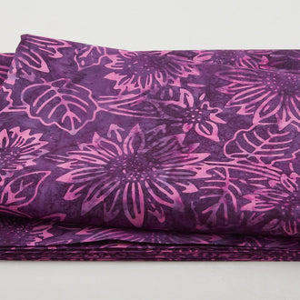 Java Batiks - Abundant Sunflowers Purple 3 Yard Cut