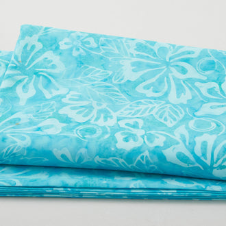Java Batiks - Teal Bloom Turquoise 3 Yard Cut