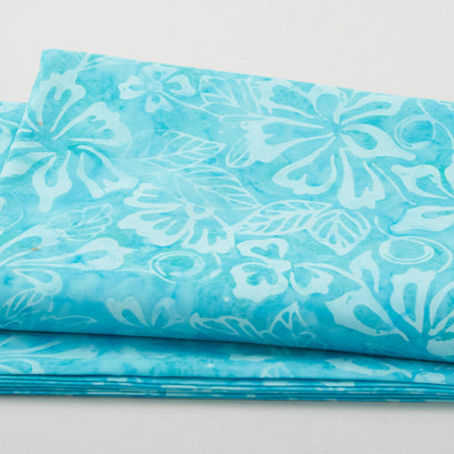 Java Batiks - Teal Bloom Turquoise 3 Yard Cut