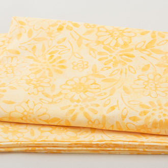 Java Batiks - Citrus Blossom Yellow 3 Yard Cut