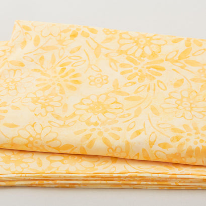 Java Batiks - Citrus Blossom Yellow 3 Yard Cut