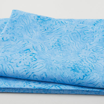 Java Batiks - Cerulean Tile Blue 3 Yard Cut