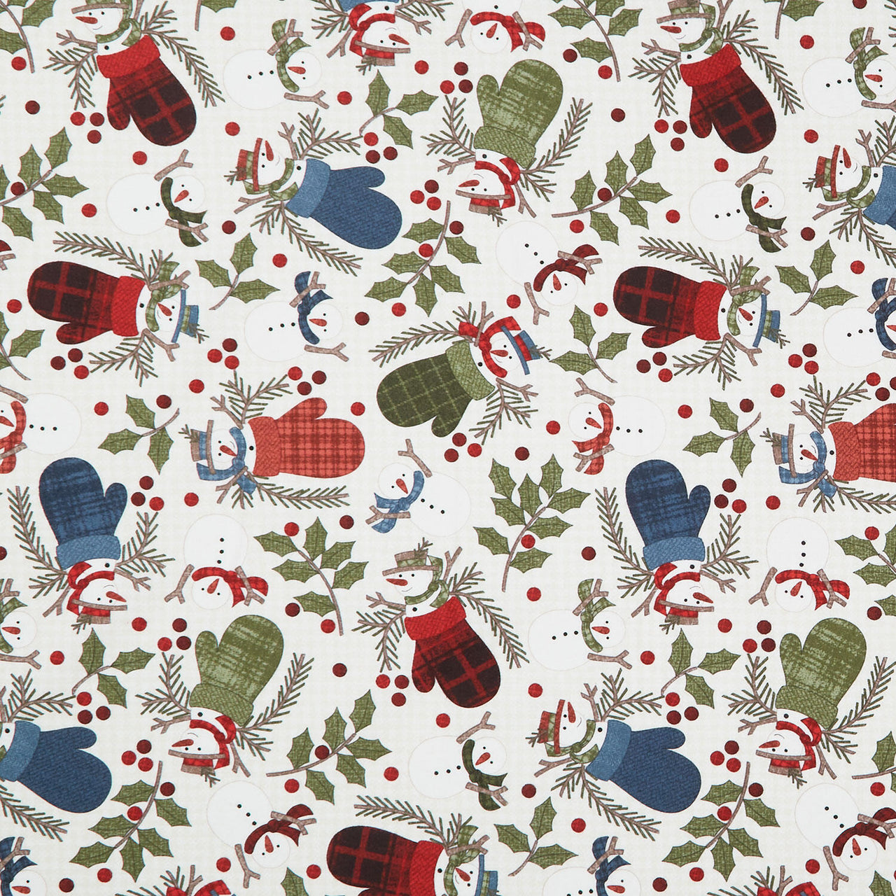 Holly Jolly Flannel - Snowmen Cream Yardage