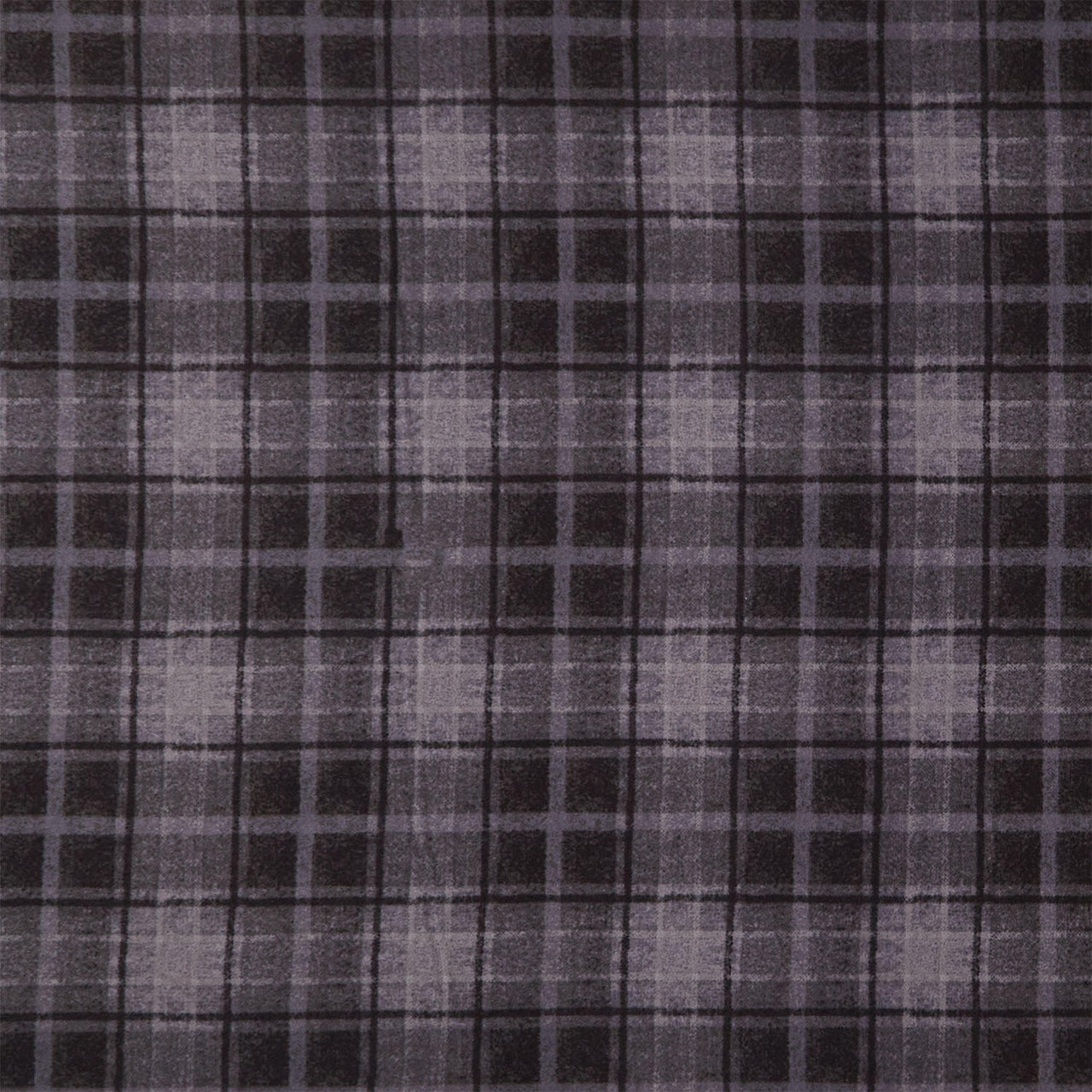 Holly Jolly Flannel - Big Plaid Black Yardage