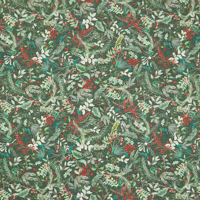 Winter Wreaths - Greenery Green Yardage