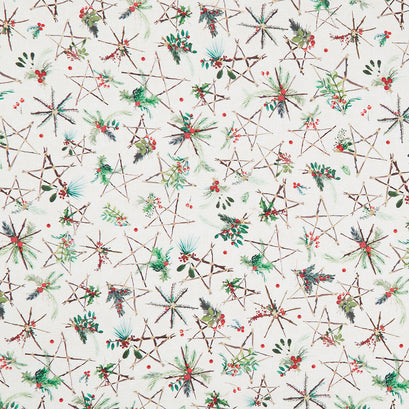 Winter Wreaths - Stars Cream Yardage