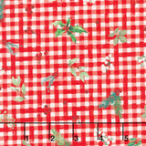 Winter Wreaths - Gingham Greens Red Yardage