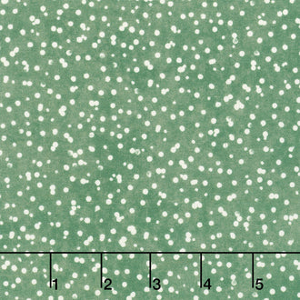 Winter Wreaths - Scattered Snow Green Yardage