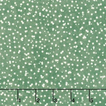 Winter Wreaths - Scattered Snow Green Yardage