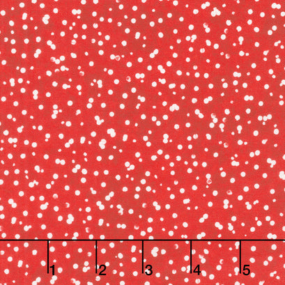 Winter Wreaths - Scattered Snow Red Yardage