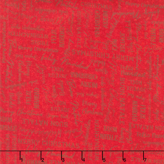 Winter Wreaths - Merry Christmas Red Yardage