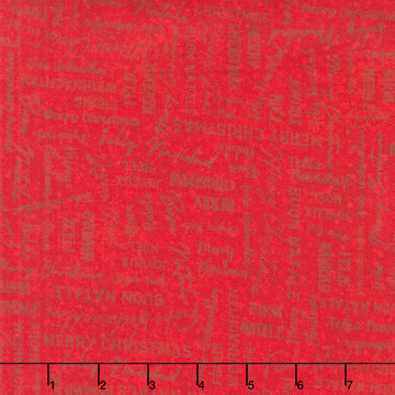 Winter Wreaths - Merry Christmas Red Yardage