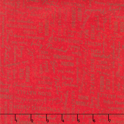 Winter Wreaths - Merry Christmas Red Yardage