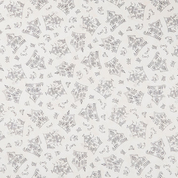 Spooky Stitches - Haunted House Cream Yardage