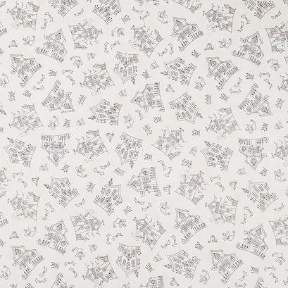 Spooky Stitches - Haunted House Cream Yardage