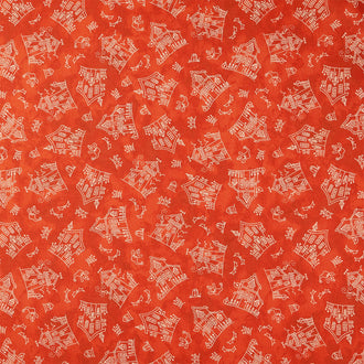 Spooky Stitches - Haunted House Orange Yardage