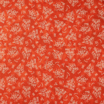 Spooky Stitches - Haunted House Orange Yardage
