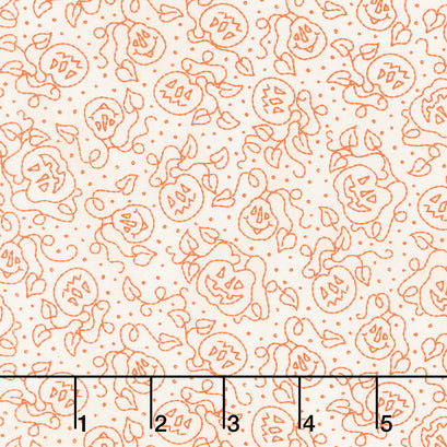 Spooky Stitches - Pumpkins Cream Yardage
