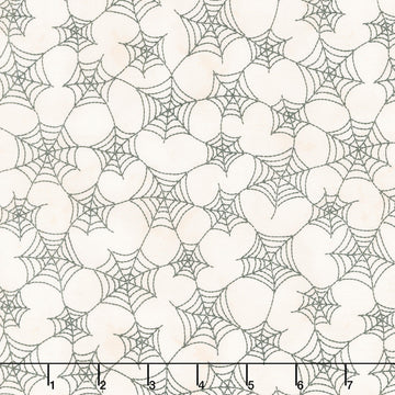 Spooky Stitches - Spiderwebs Cream Yardage
