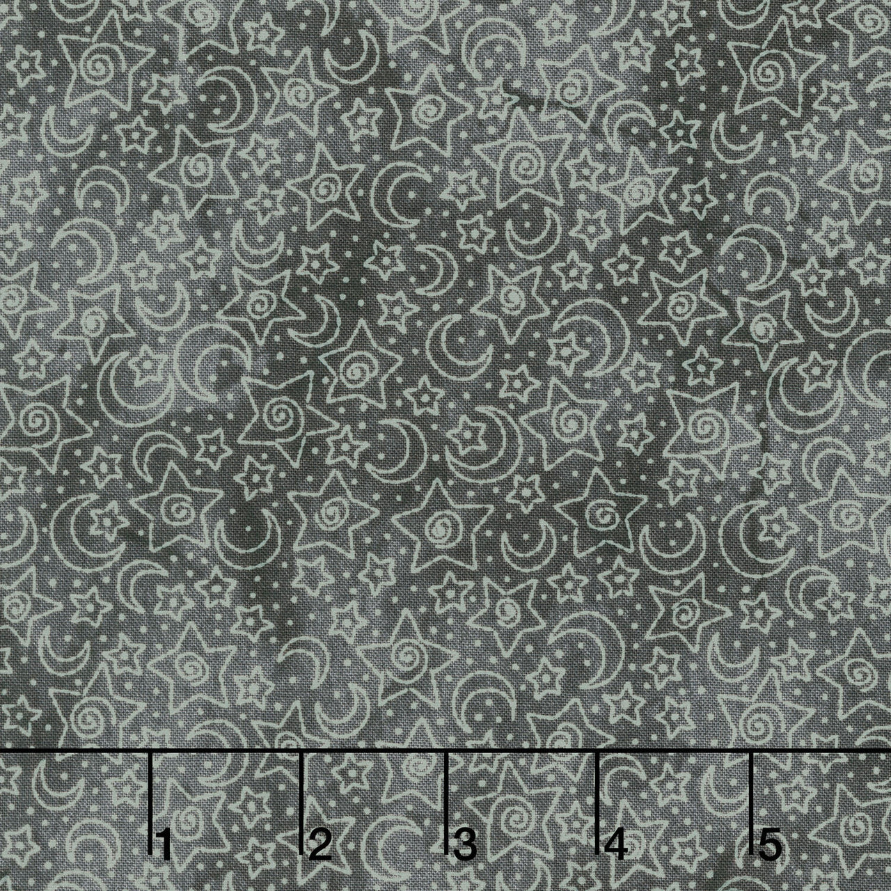 Spooky Stitches - Stars & Moons Black Yardage