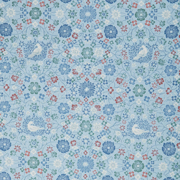 Cottage Flowers - Cosmos & Clover Blue Yardage