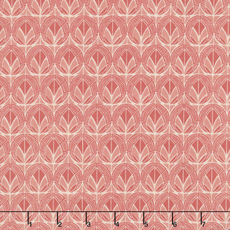 Cottage Flowers - Peacock Red Yardage