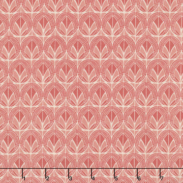 Cottage Flowers - Peacock Red Yardage