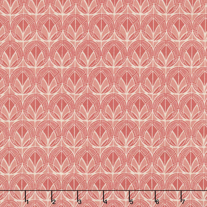 Cottage Flowers - Peacock Red Yardage