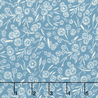 Cottage Flowers - Daisy Blue Yardage