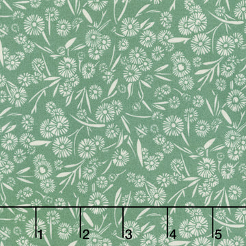 Cottage Flowers - Daisy Green Yardage