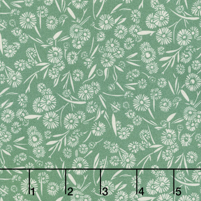 Cottage Flowers - Daisy Green Yardage
