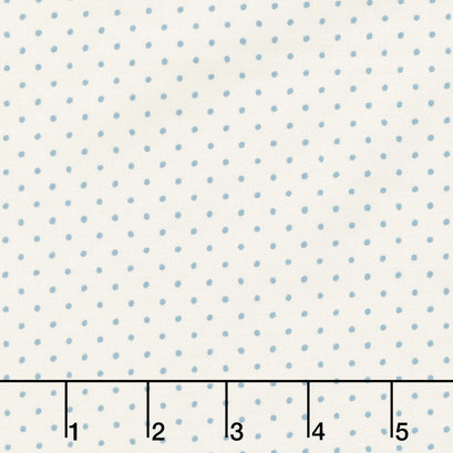 Cottage Flowers - Dot Blue Yardage
