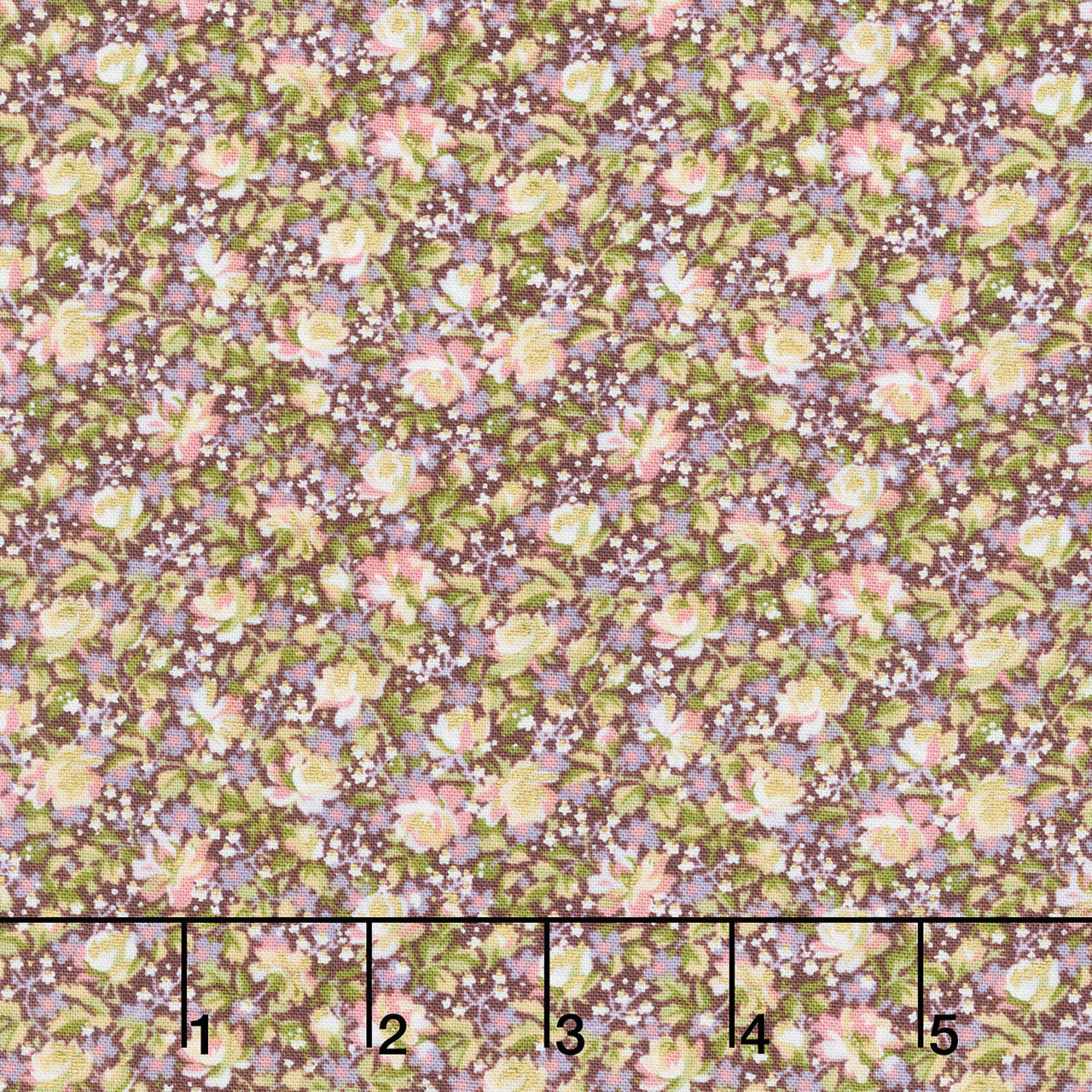 Grand Entrance - Packed Floral Metallic Maroon Yardage