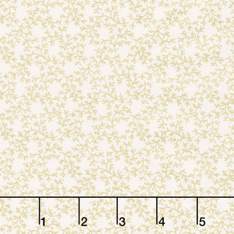 Grand Entrance - Lace Leaf Metallic Cream/Gold Yardage