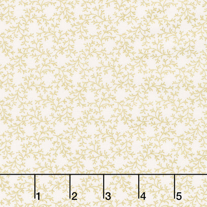 Grand Entrance - Lace Leaf Metallic Cream/Gold Yardage