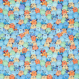 Space Monsters - Crowd Of Monsters Dark Navy Yardage