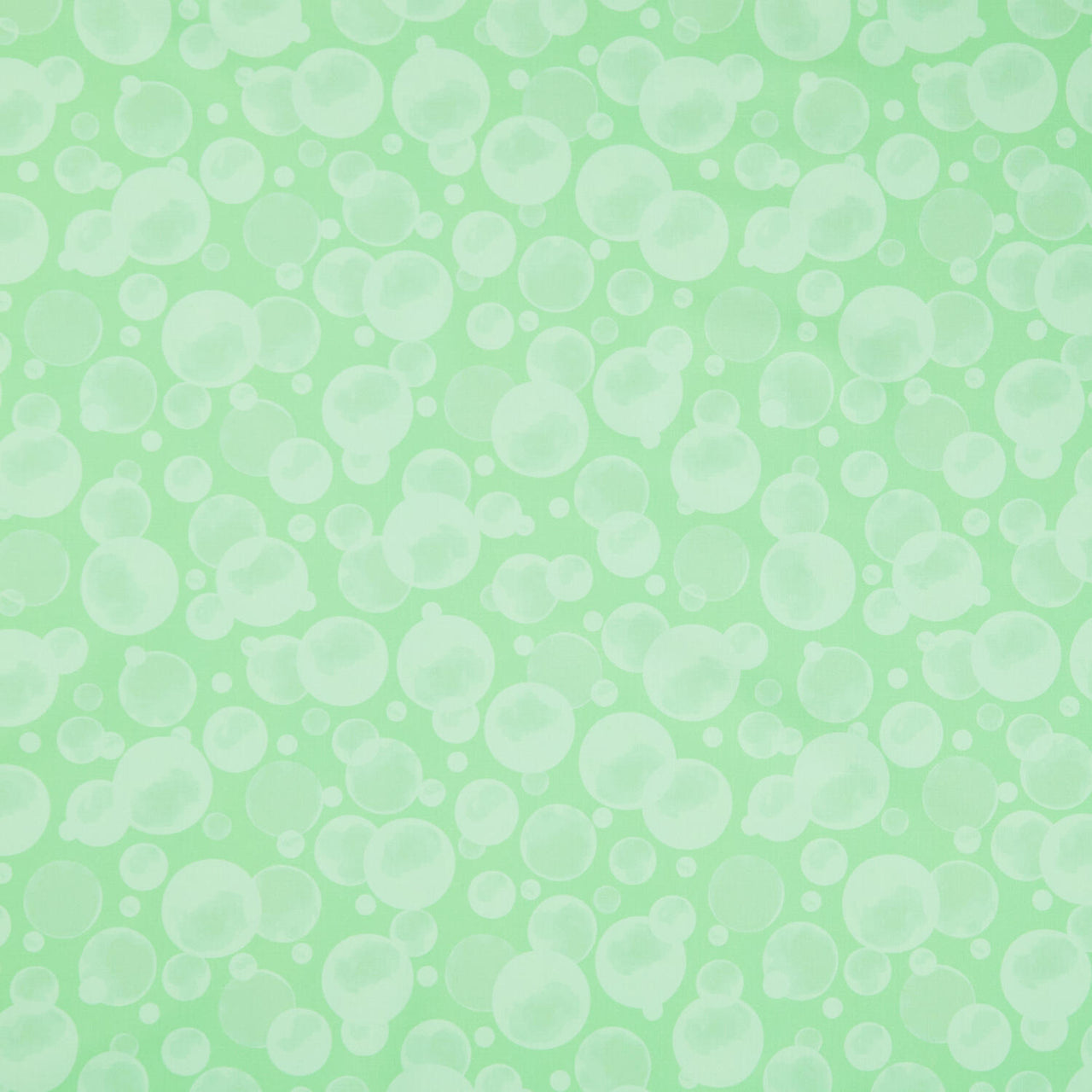 Space Monsters - Bubbles Green Yardage