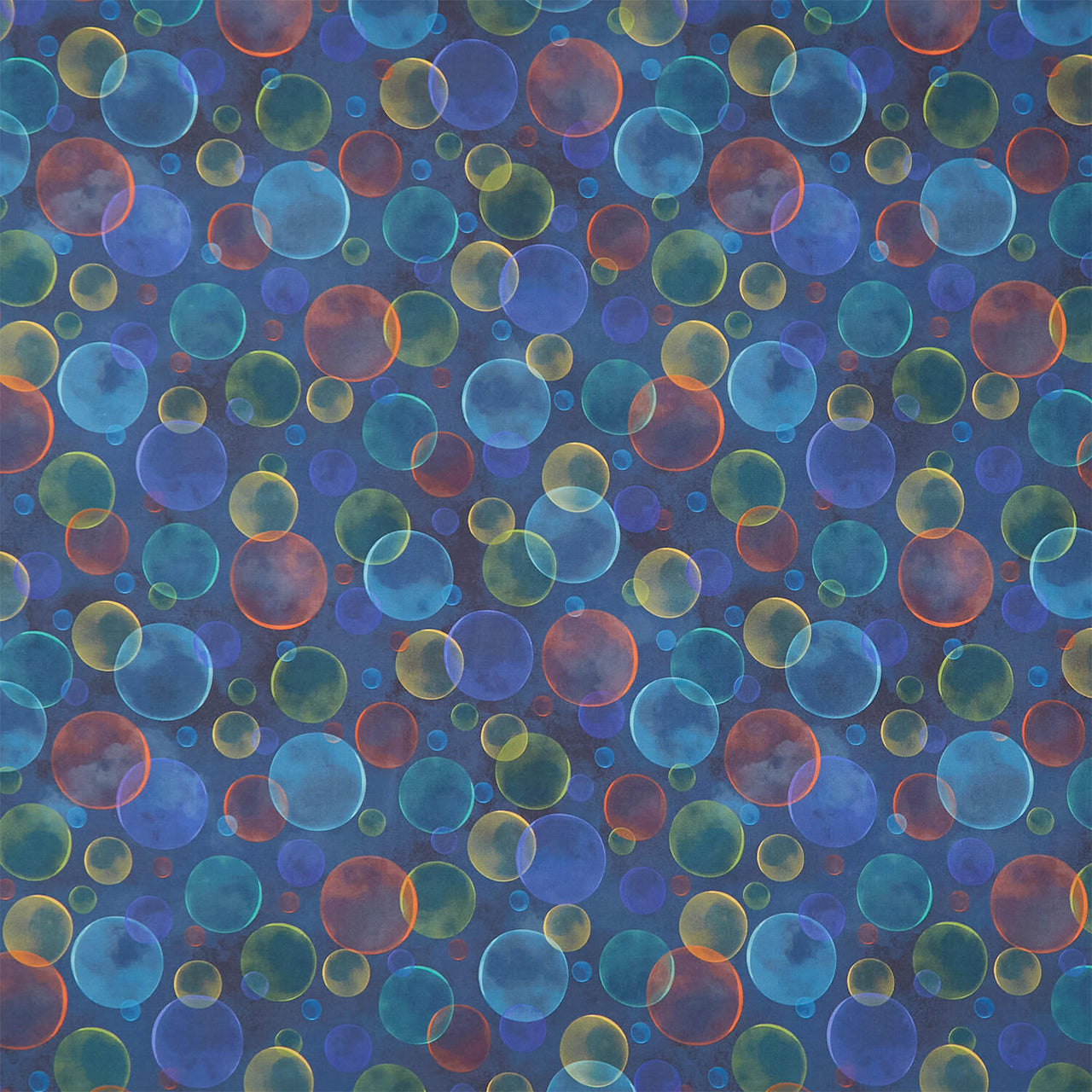 Space Monsters - Bubbles Dark Navy Yardage