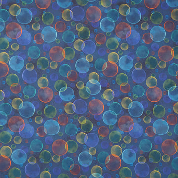 Space Monsters - Bubbles Dark Navy Yardage