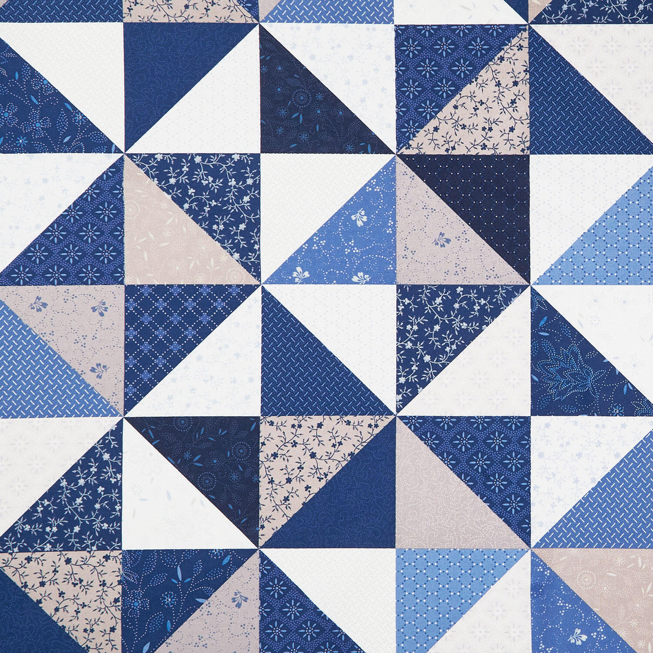 Patchwork Blue - Patchwork Running Blocks Multi Yardage