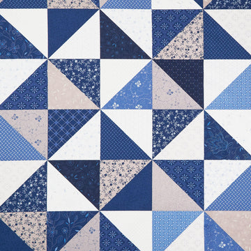 Patchwork Blue - Patchwork Running Blocks Multi Yardage