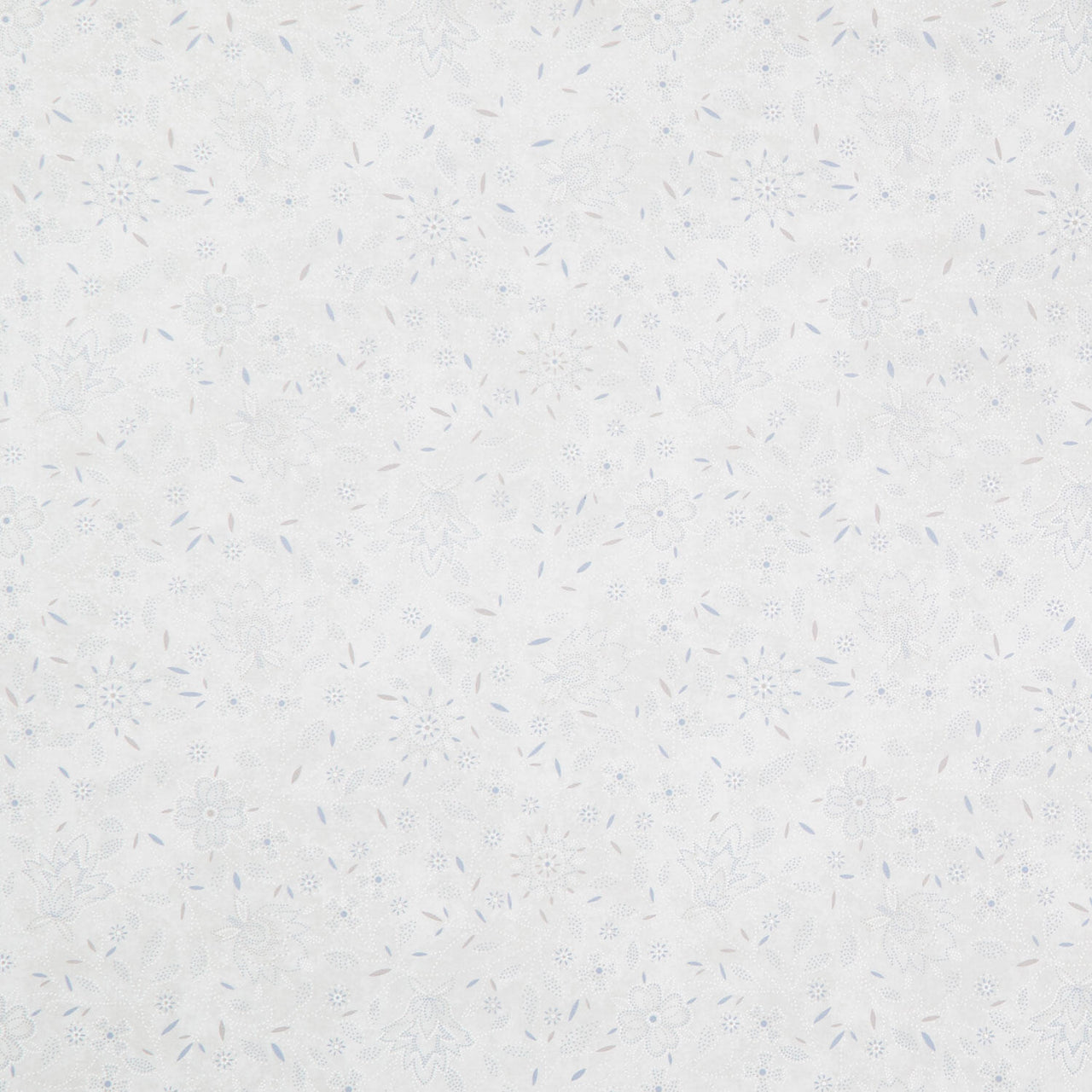 Patchwork Blue - Floral Cream Yardage