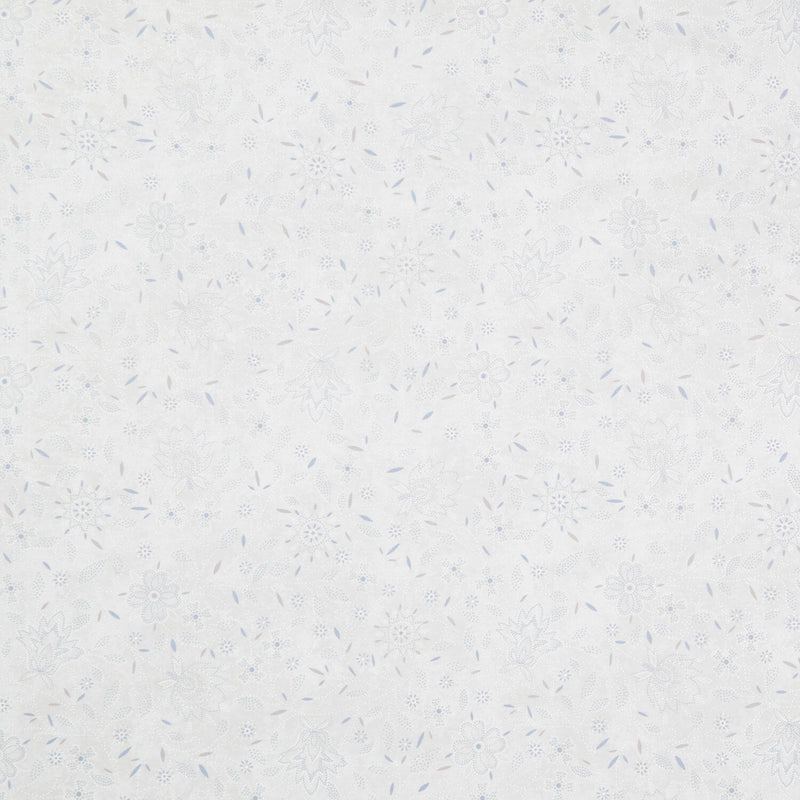 Patchwork Blue - Floral Cream Yardage