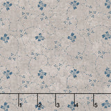 Patchwork Blue - Leaf Tan Yardage